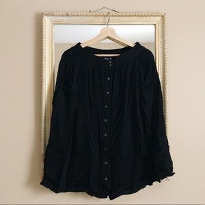 Mid Length Black Skirt W/ Pockets